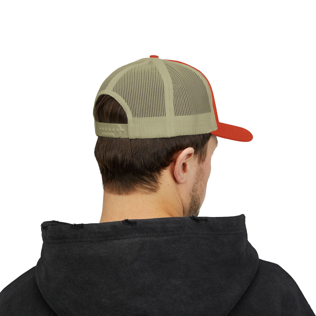 CEO of Chaos Trucker Cap — Distressed Graphic Snapback Hat for Outdoor & Streetwear
