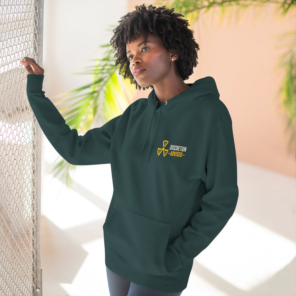Three-Panel Fleece Hoodie — Vintage Worker vs. Rich Illustration Pullover