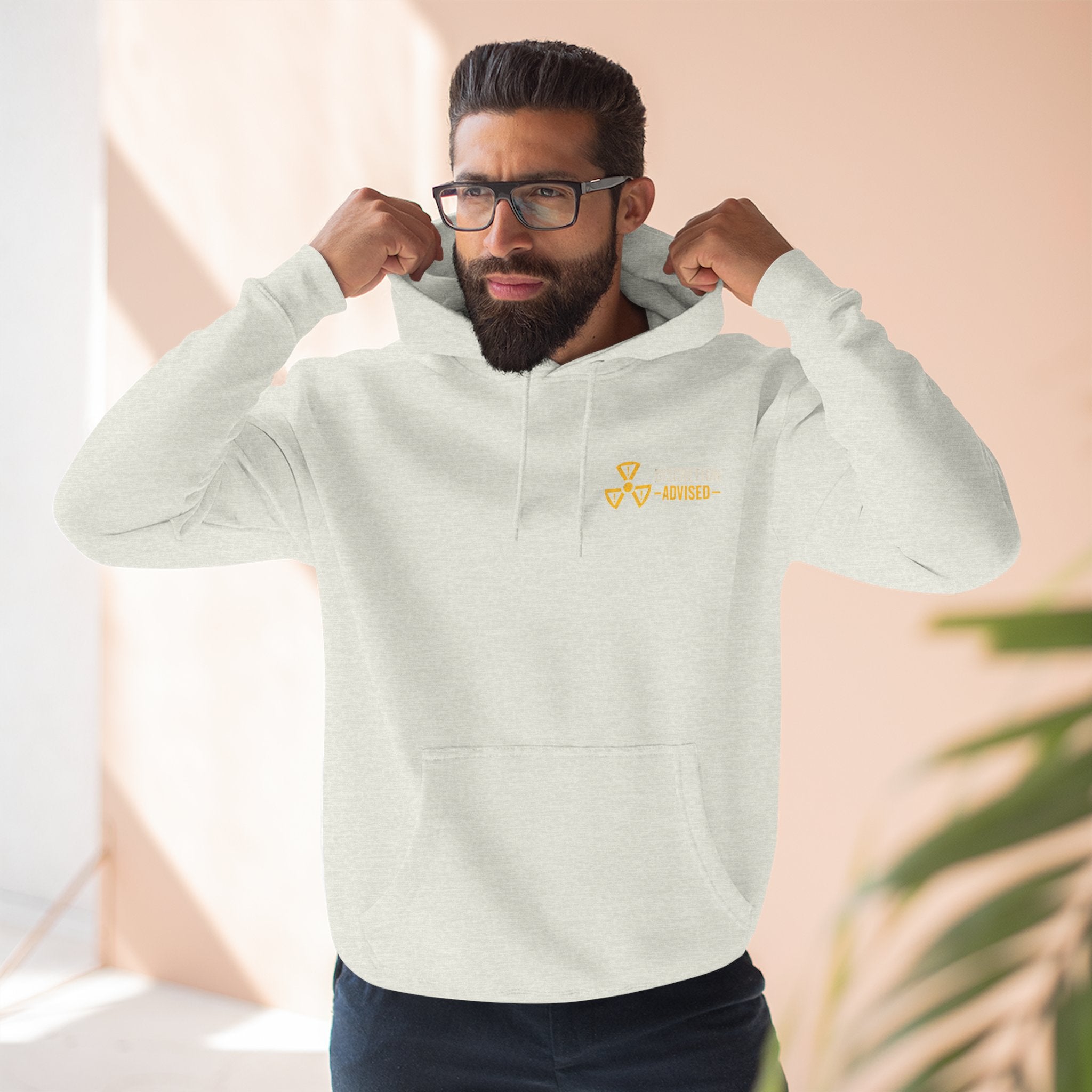 Three-Panel Fleece Hoodie — Vintage Worker vs. Rich Illustration Pullover