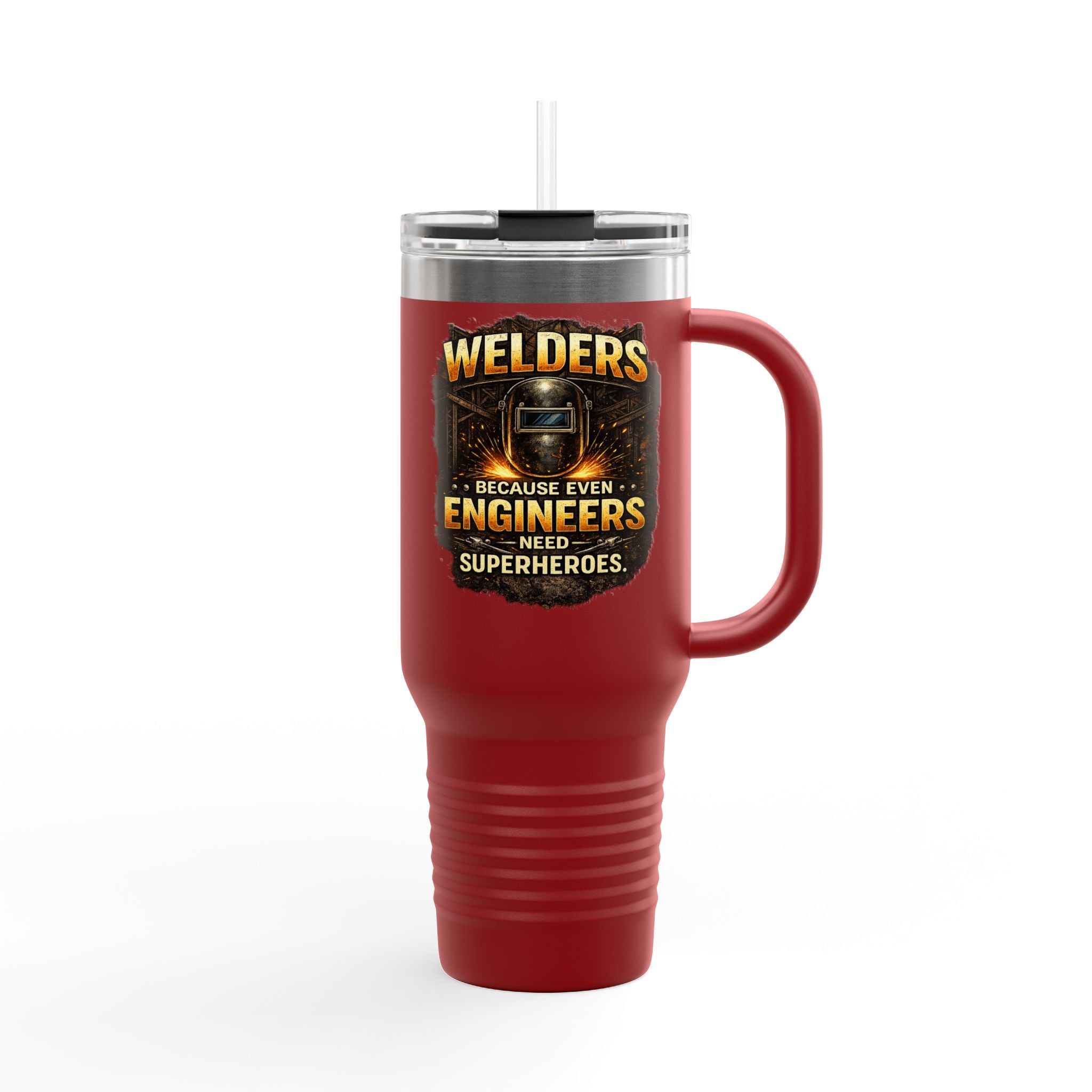 Welders 40oz Insulated Travel Mug – “Because Even Engineers Need Superheroes”