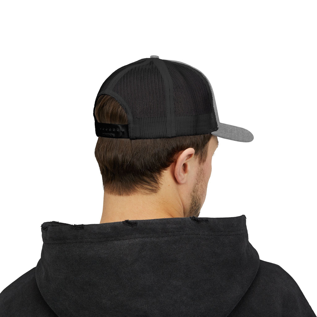 CEO of Chaos Trucker Cap — Distressed Graphic Snapback Hat for Outdoor & Streetwear
