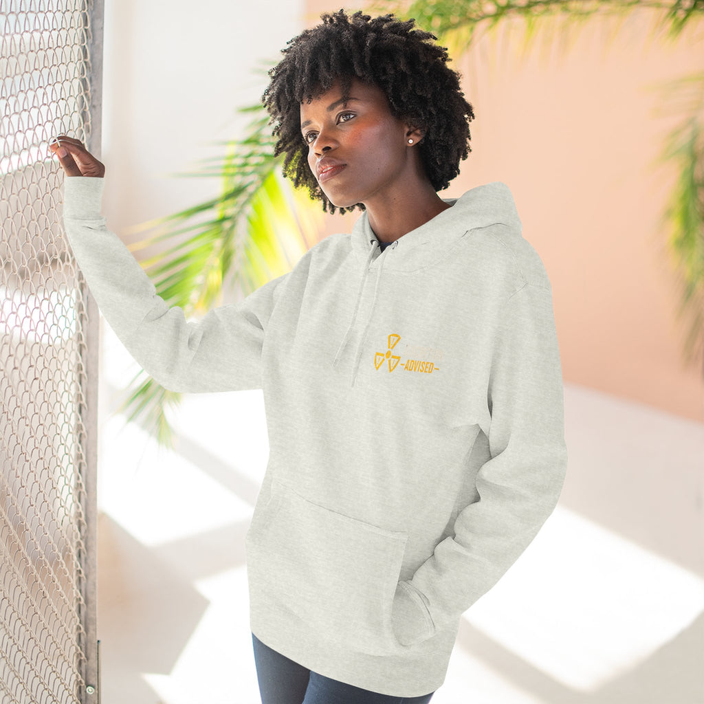 Three-Panel Fleece Hoodie — Vintage Worker vs. Rich Illustration Pullover