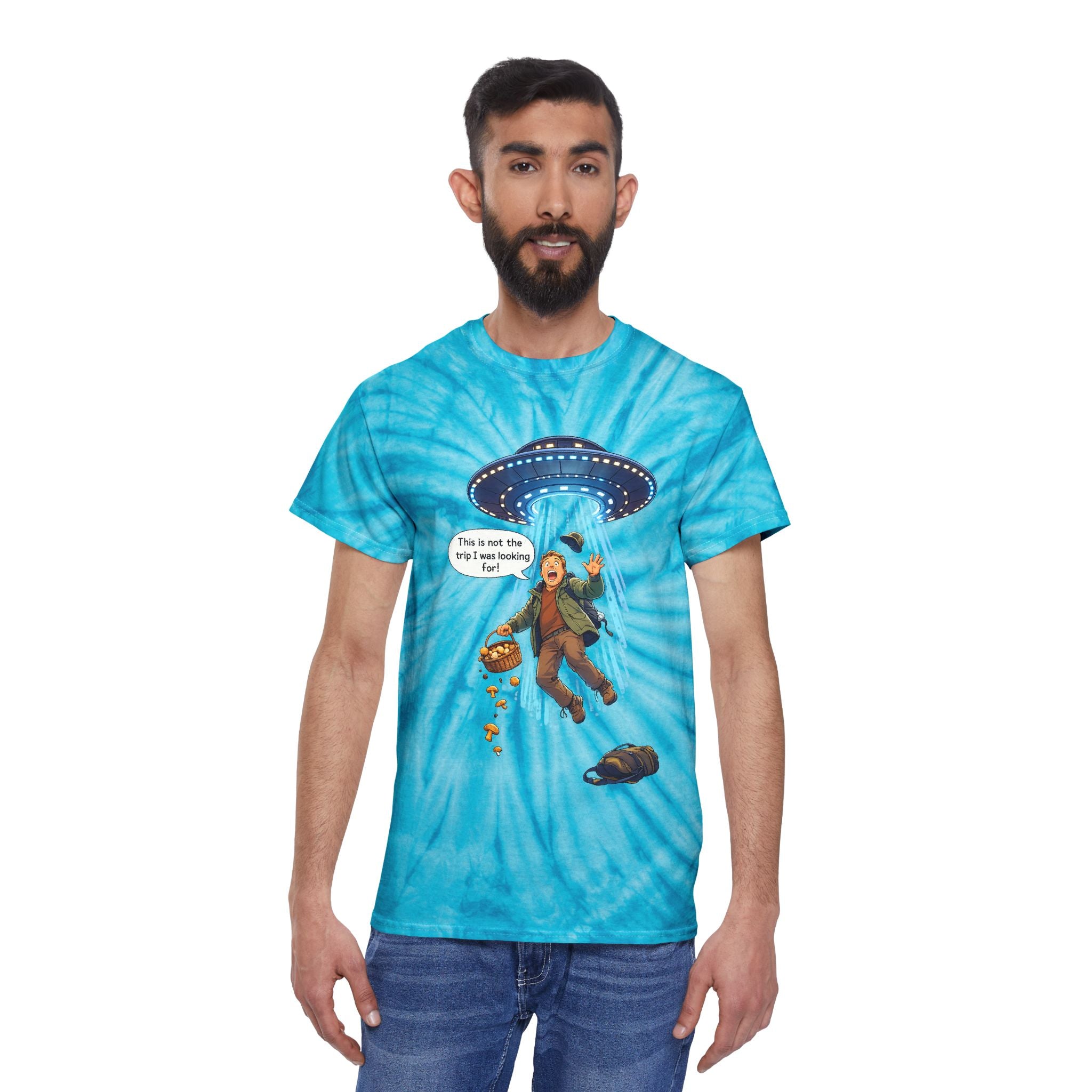 Alien Abduction Tie-Dye Tee — "This is not the trip" Graphic