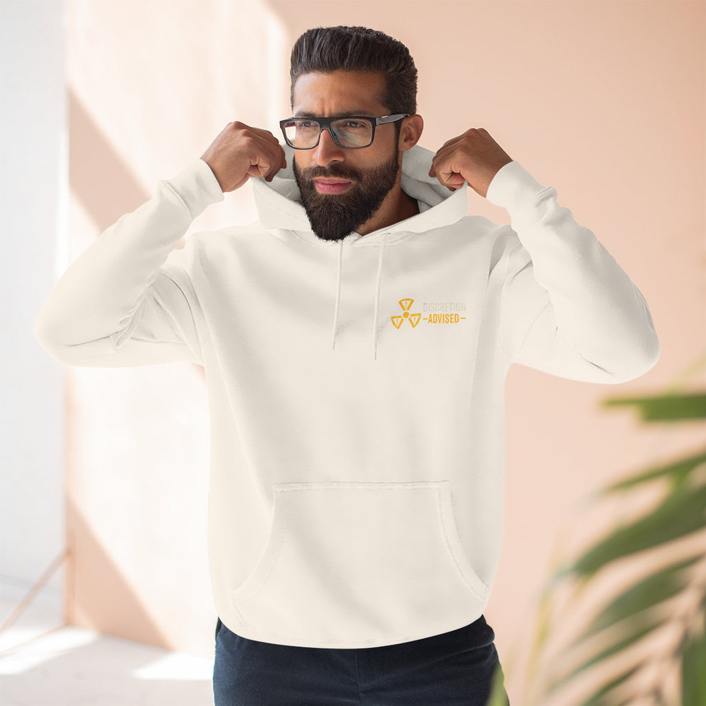 Three-Panel Fleece Hoodie — Vintage Worker vs. Rich Illustration Pullover