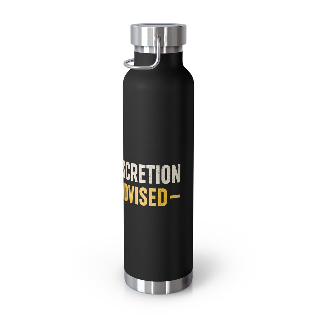 Insulated 22oz Water Bottle — 'Discretion Advised' Radiation Icon Stainless Vacuum Bottle