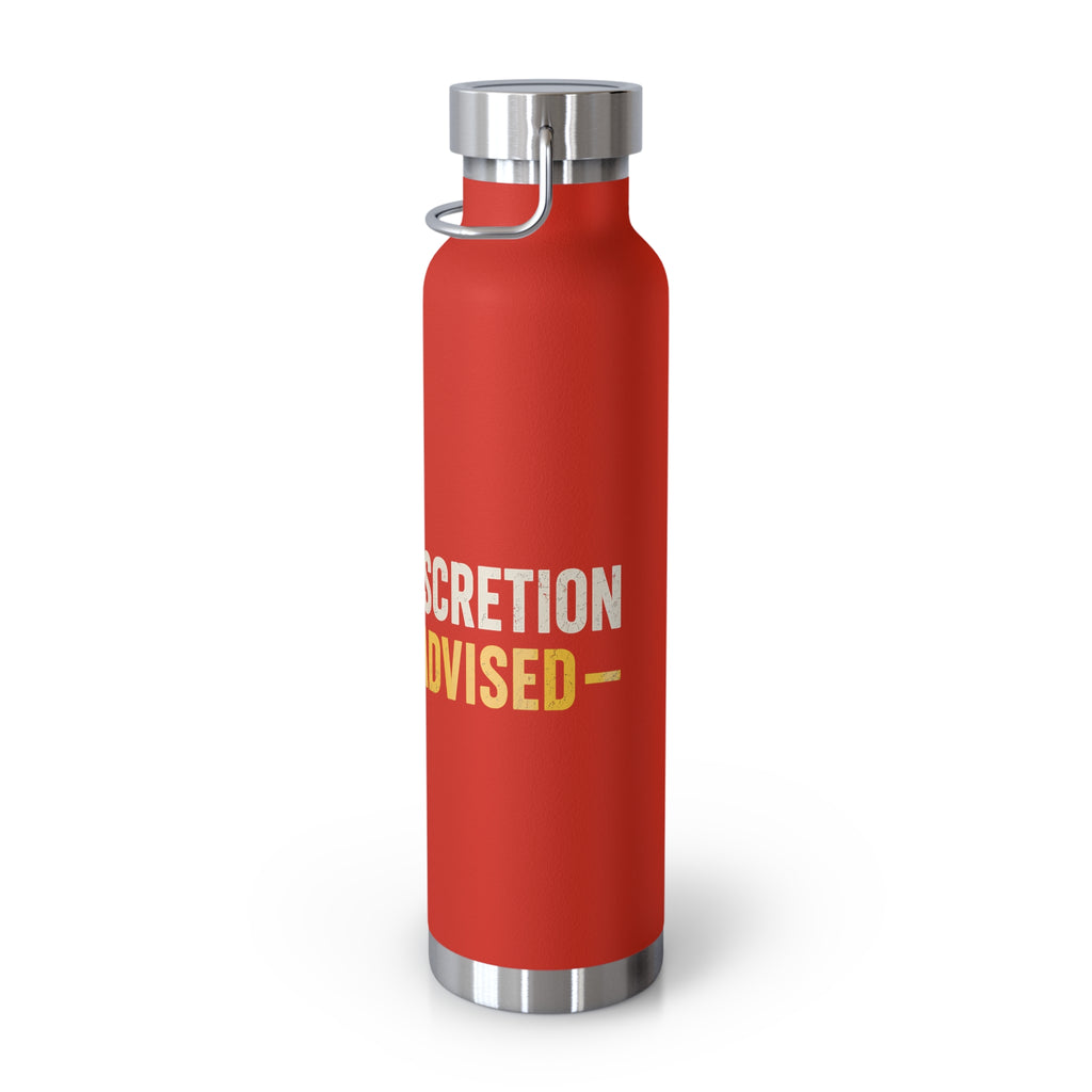 Insulated 22oz Water Bottle — 'Discretion Advised' Radiation Icon Stainless Vacuum Bottle