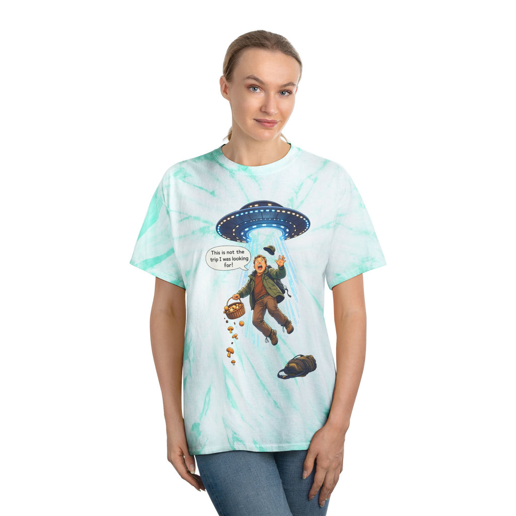Alien Abduction Tie-Dye Tee — "This is not the trip" Graphic