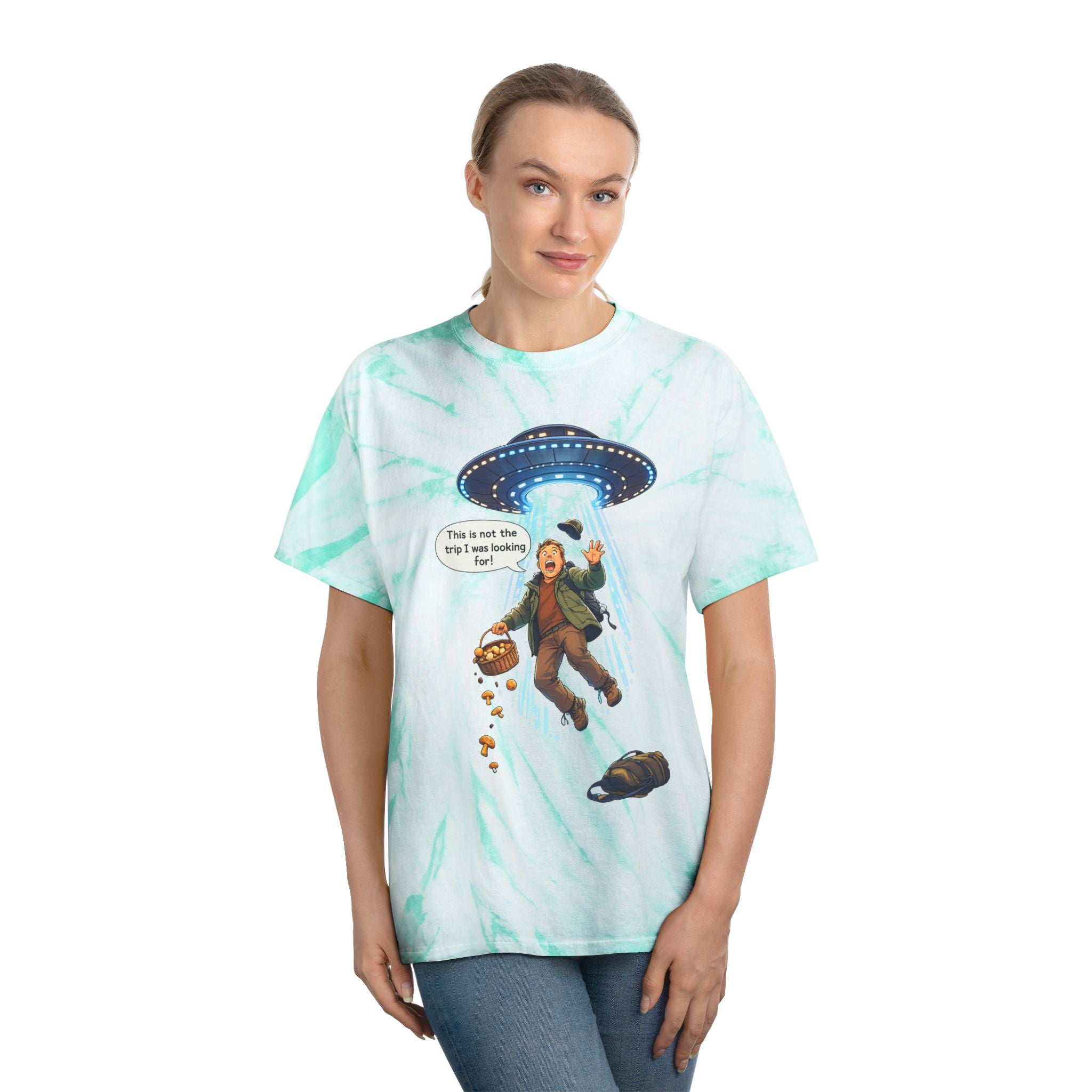 Alien Abduction Tie-Dye Tee — "This is not the trip" Graphic