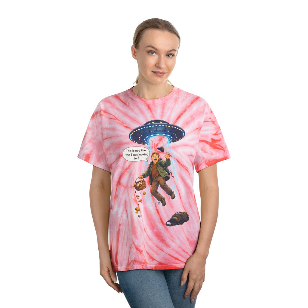 Alien Abduction Tie-Dye Tee — "This is not the trip" Graphic