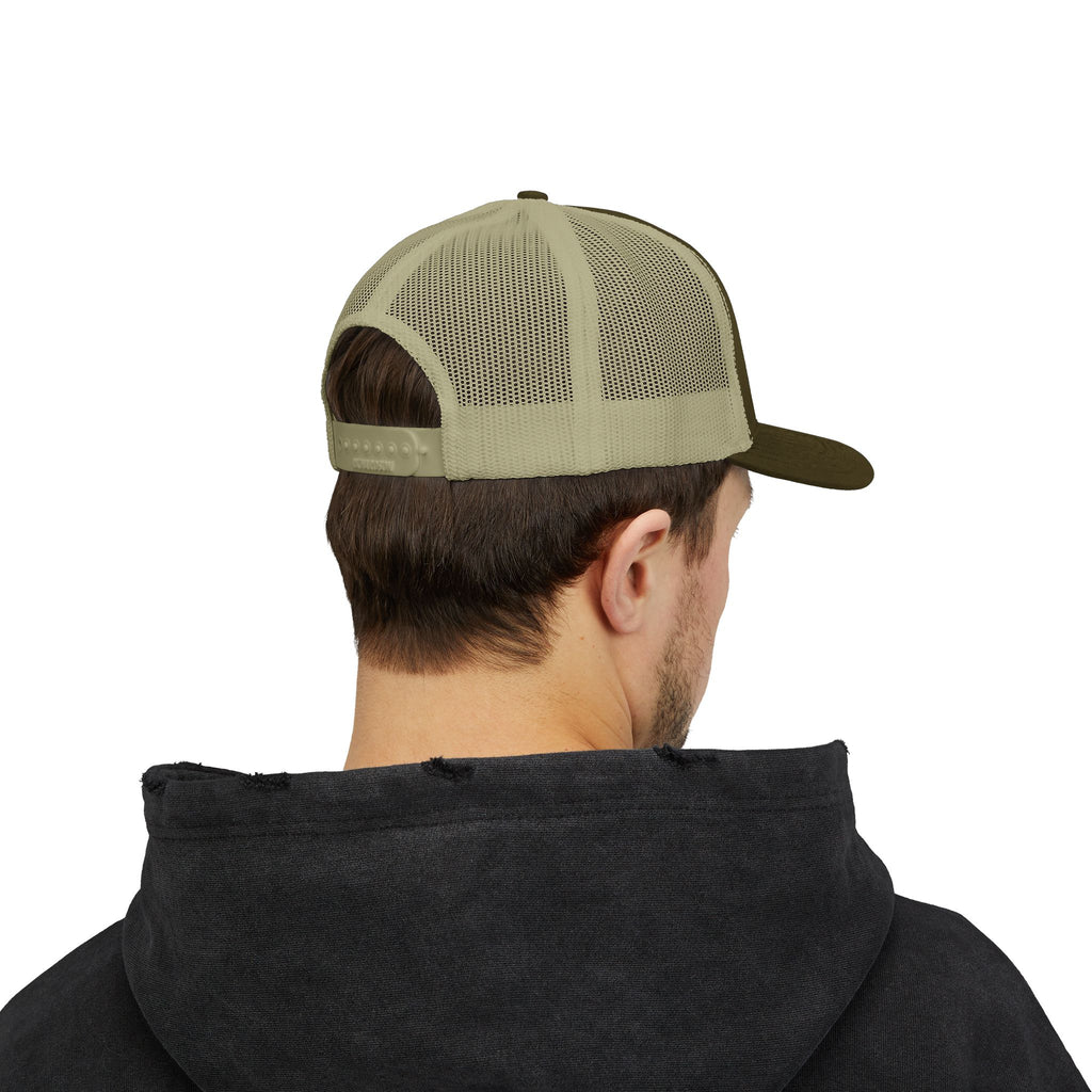 CEO of Chaos Trucker Cap — Distressed Graphic Snapback Hat for Outdoor & Streetwear