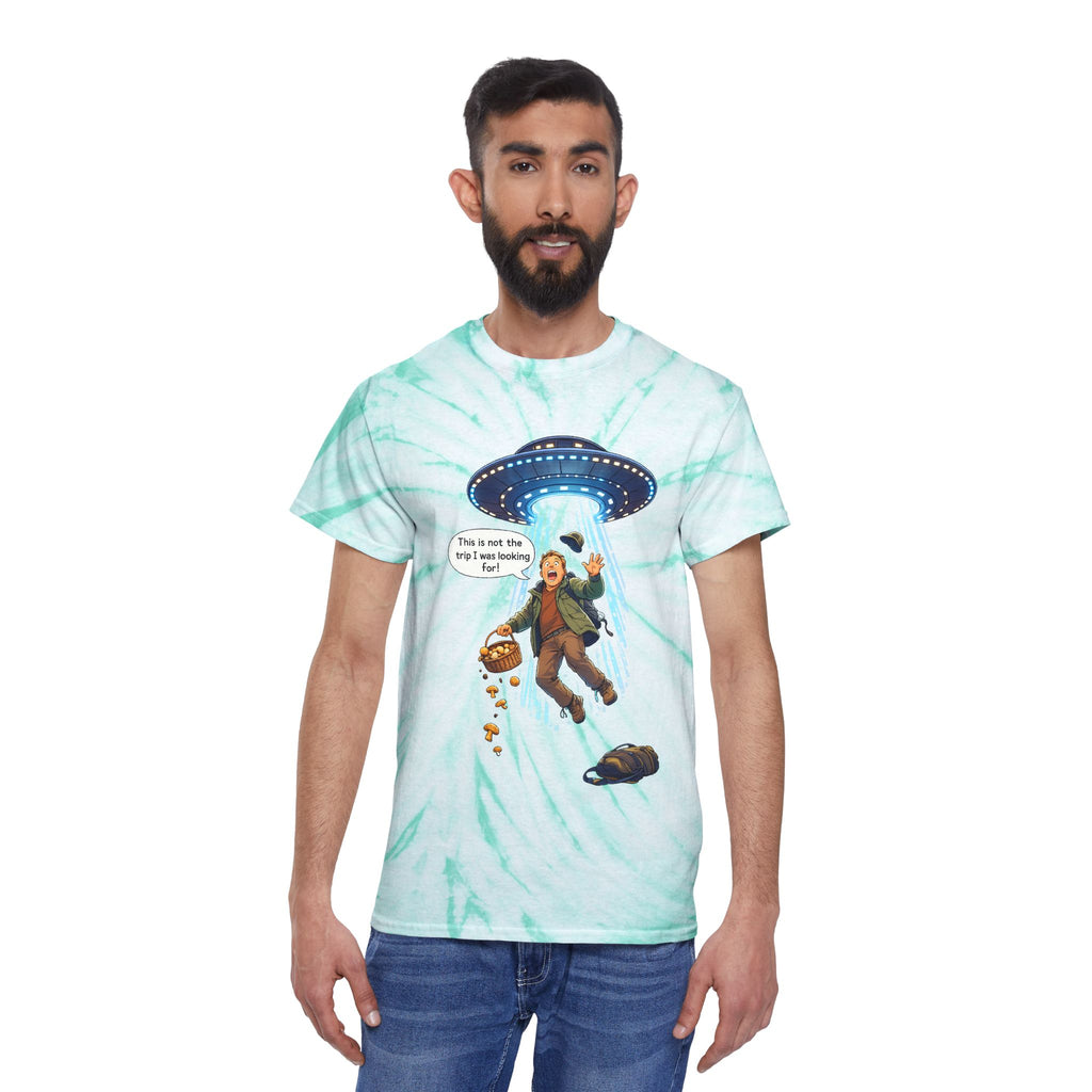 Alien Abduction Tie-Dye Tee — "This is not the trip" Graphic