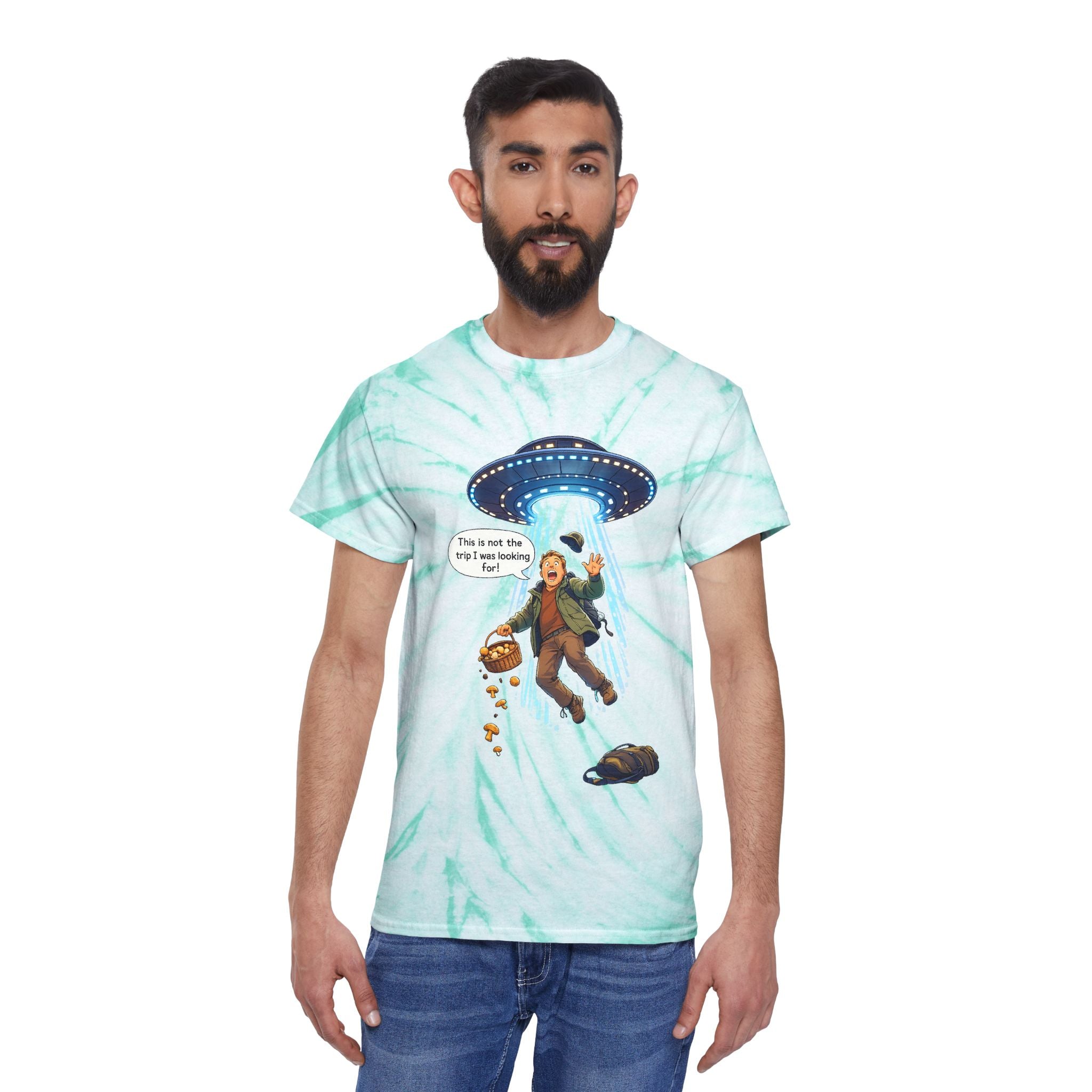 Alien Abduction Tie-Dye Tee — "This is not the trip" Graphic