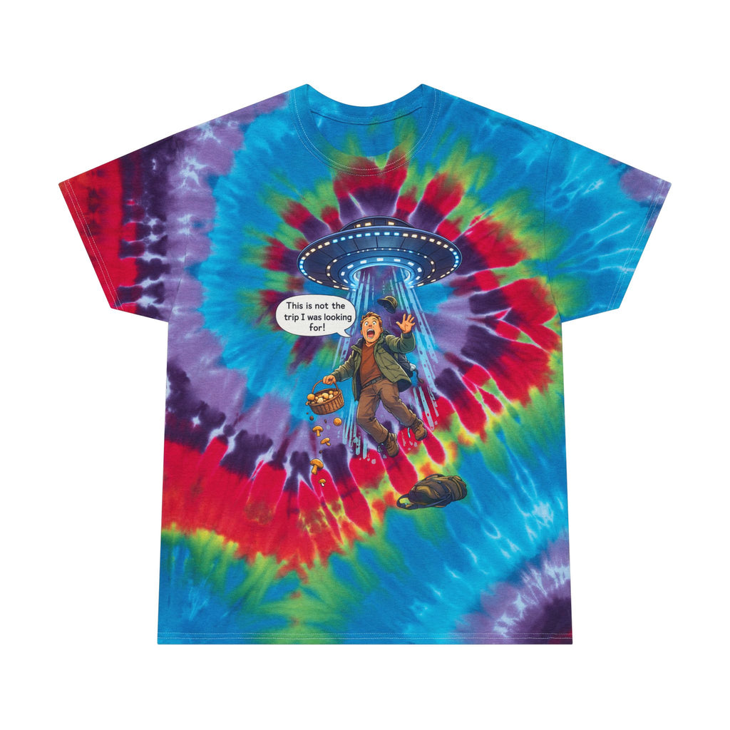 Spiral Tie-Dye Tee — UFO Abduction Pastel Graphic