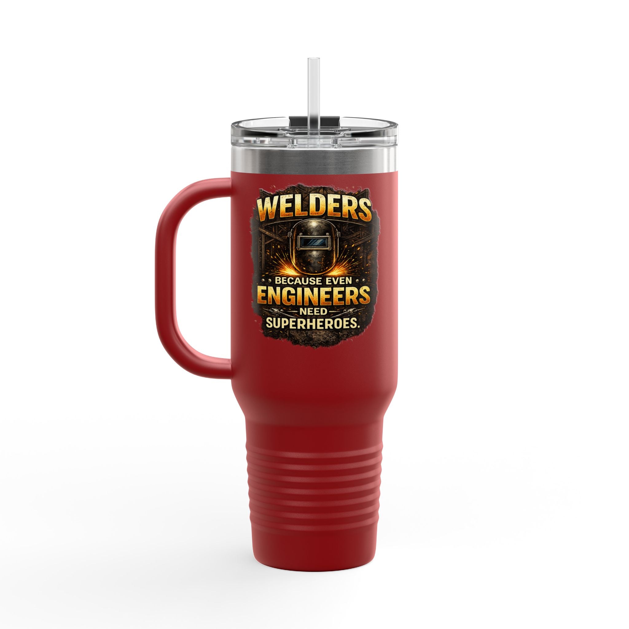 Welders 40oz Insulated Travel Mug – “Because Even Engineers Need Superheroes”