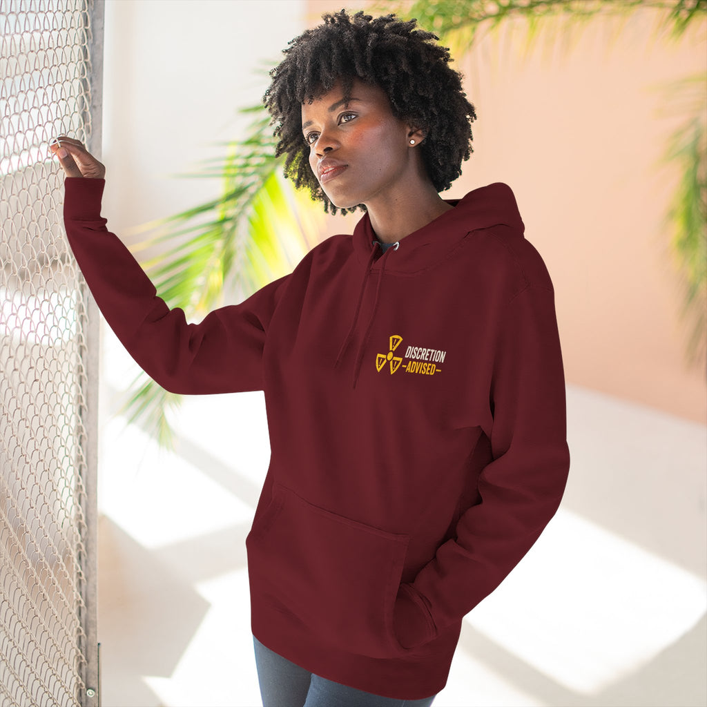 Three-Panel Fleece Hoodie — Vintage Worker vs. Rich Illustration Pullover