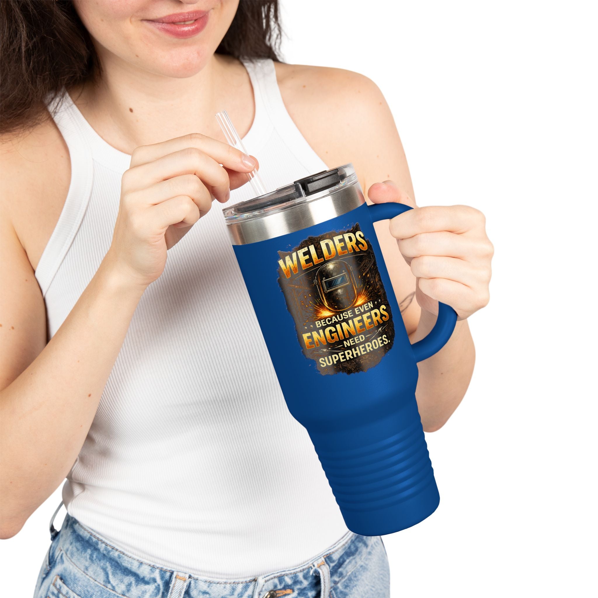 Welders 40oz Insulated Travel Mug – “Because Even Engineers Need Superheroes”