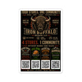 Iron Buffalo Kiss-Cut Sticker — '4 Stores. 1 Community.' Vintage Buffalo Logo Sticker