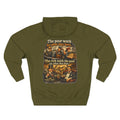 Three-Panel Fleece Hoodie — Vintage Worker vs. Rich Illustration Pullover