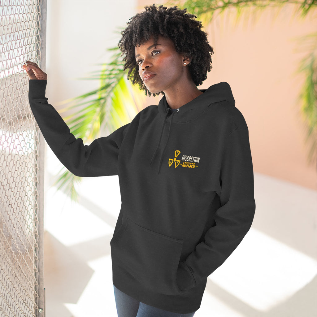 Three-Panel Fleece Hoodie — Vintage Worker vs. Rich Illustration Pullover