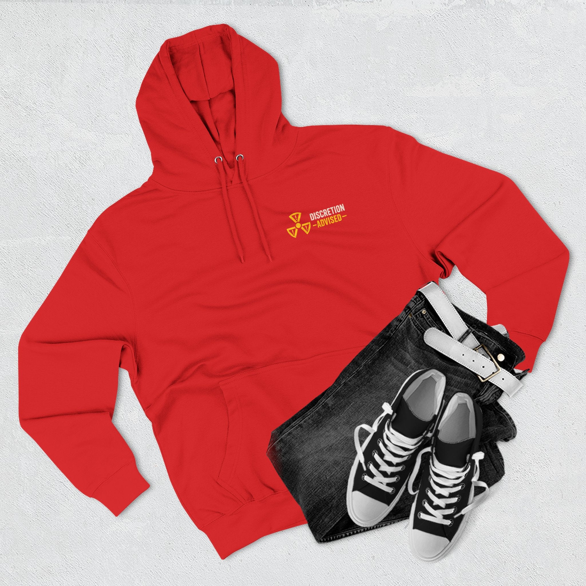 Three-Panel Fleece Hoodie — Vintage Worker vs. Rich Illustration Pullover