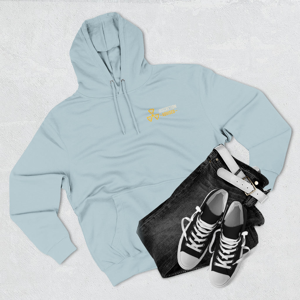 Three-Panel Fleece Hoodie — Vintage Worker vs. Rich Illustration Pullover