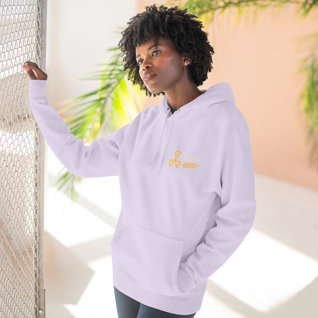 Three-Panel Fleece Hoodie — Vintage Worker vs. Rich Illustration Pullover