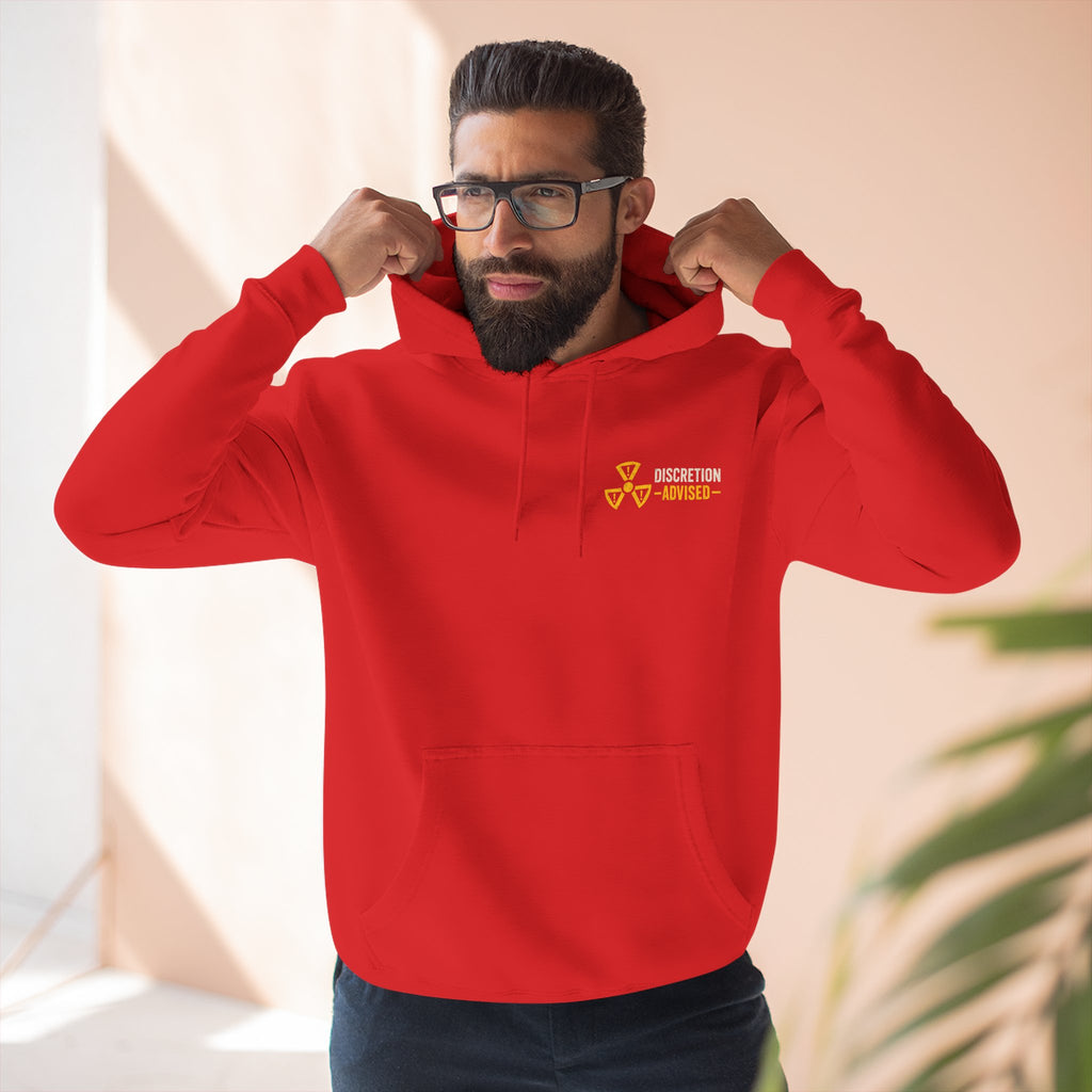 Three-Panel Fleece Hoodie — Vintage Worker vs. Rich Illustration Pullover