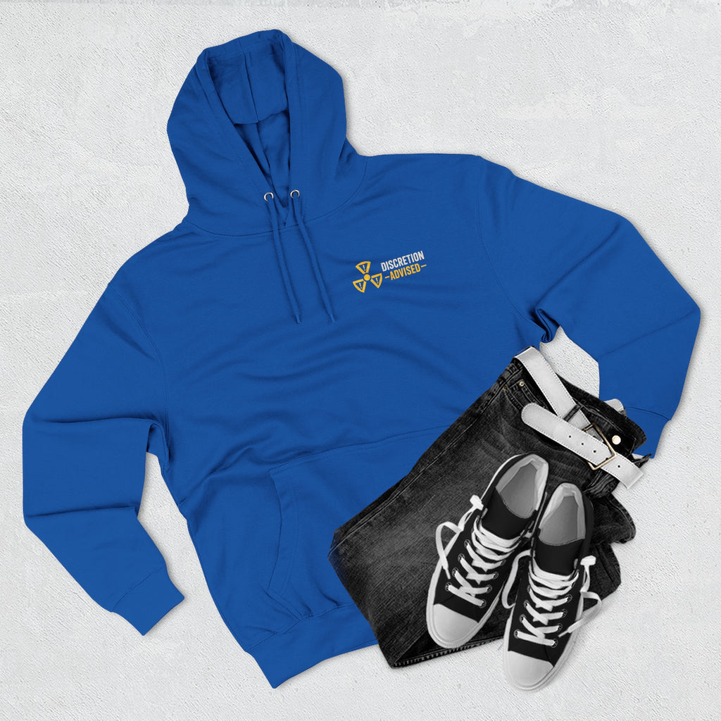 Three-Panel Fleece Hoodie — Vintage Worker vs. Rich Illustration Pullover
