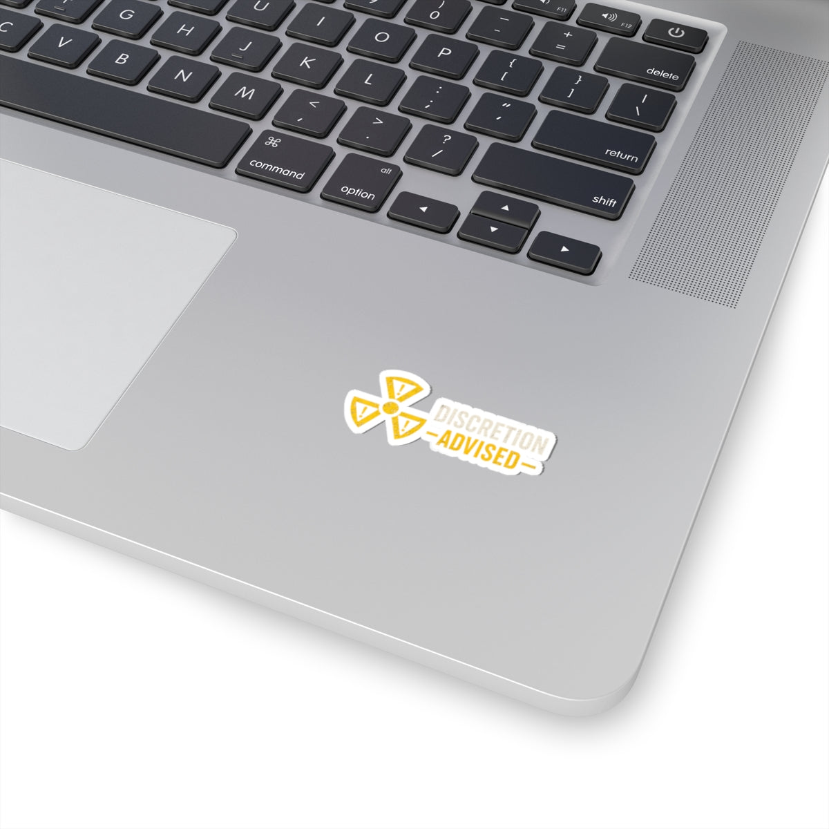 Discretion Advised - Yellow Radiation Symbol Kiss-Cut Sticker