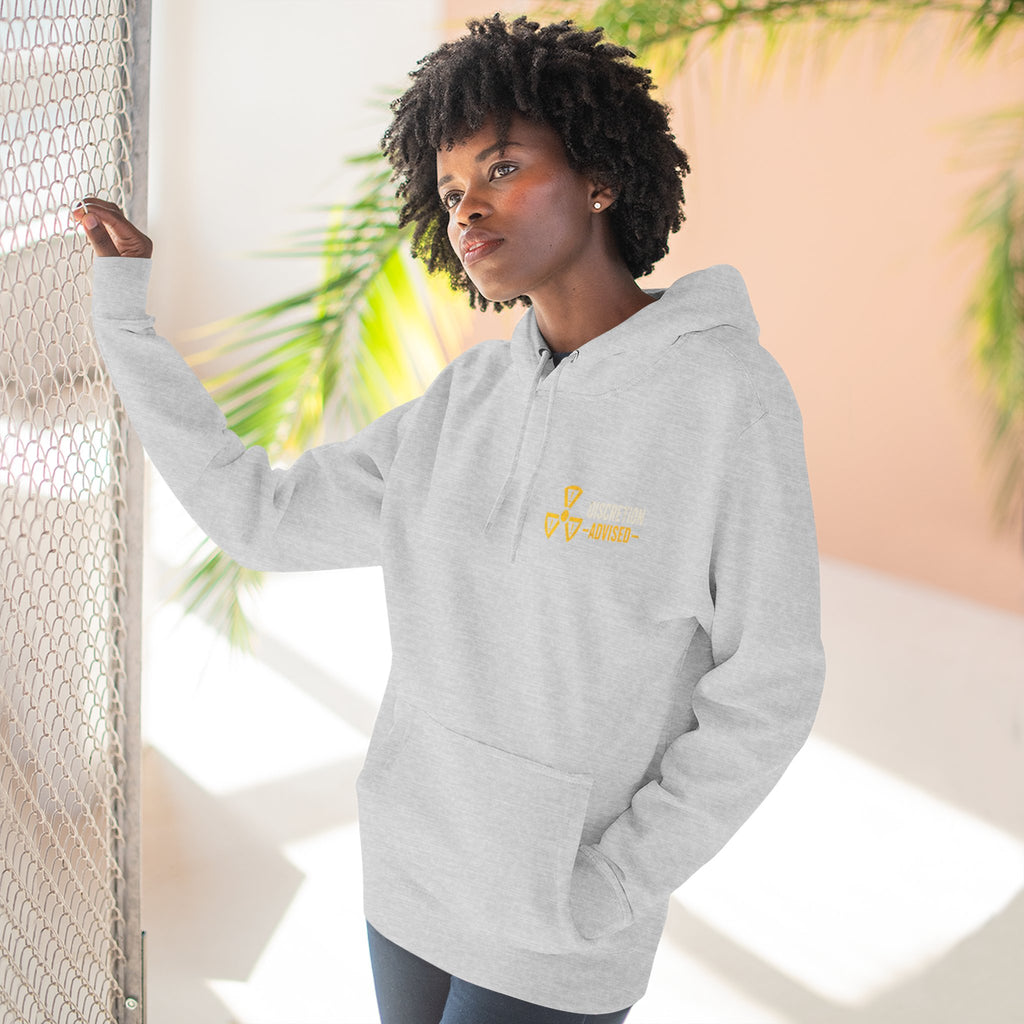 Three-Panel Fleece Hoodie — Vintage Worker vs. Rich Illustration Pullover