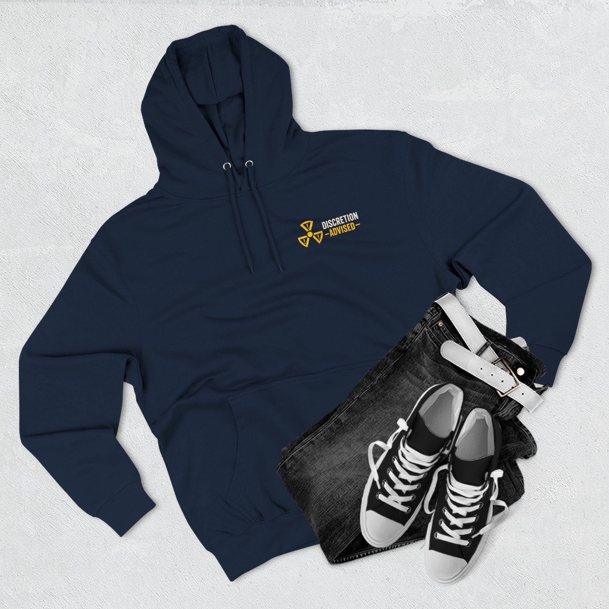 Three-Panel Fleece Hoodie — Vintage Worker vs. Rich Illustration Pullover