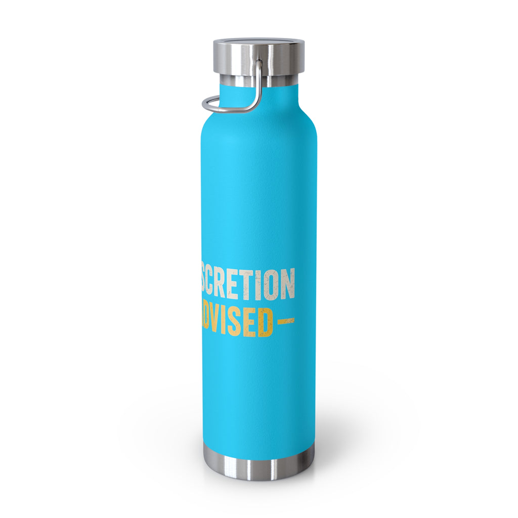 Insulated 22oz Water Bottle — 'Discretion Advised' Radiation Icon Stainless Vacuum Bottle
