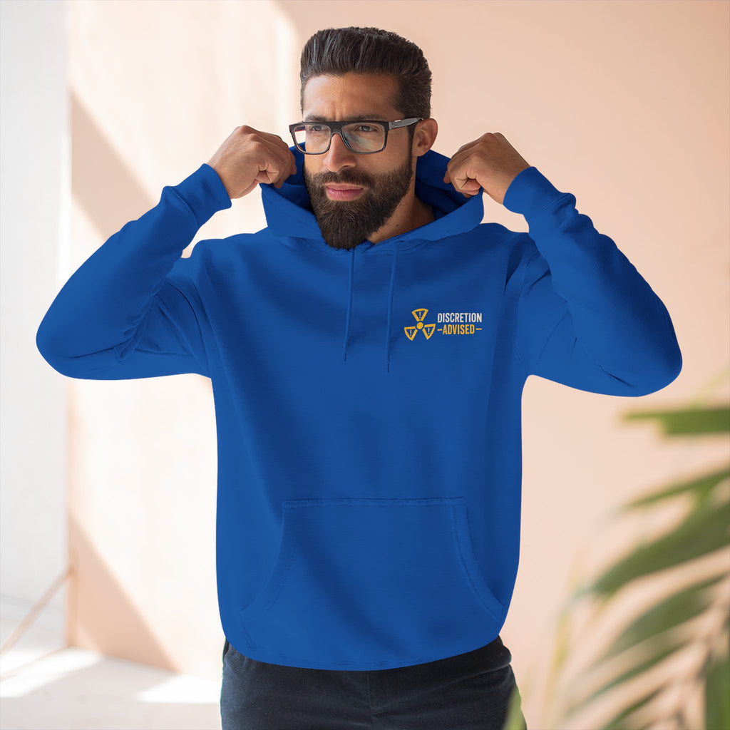 Three-Panel Fleece Hoodie — Vintage Worker vs. Rich Illustration Pullover