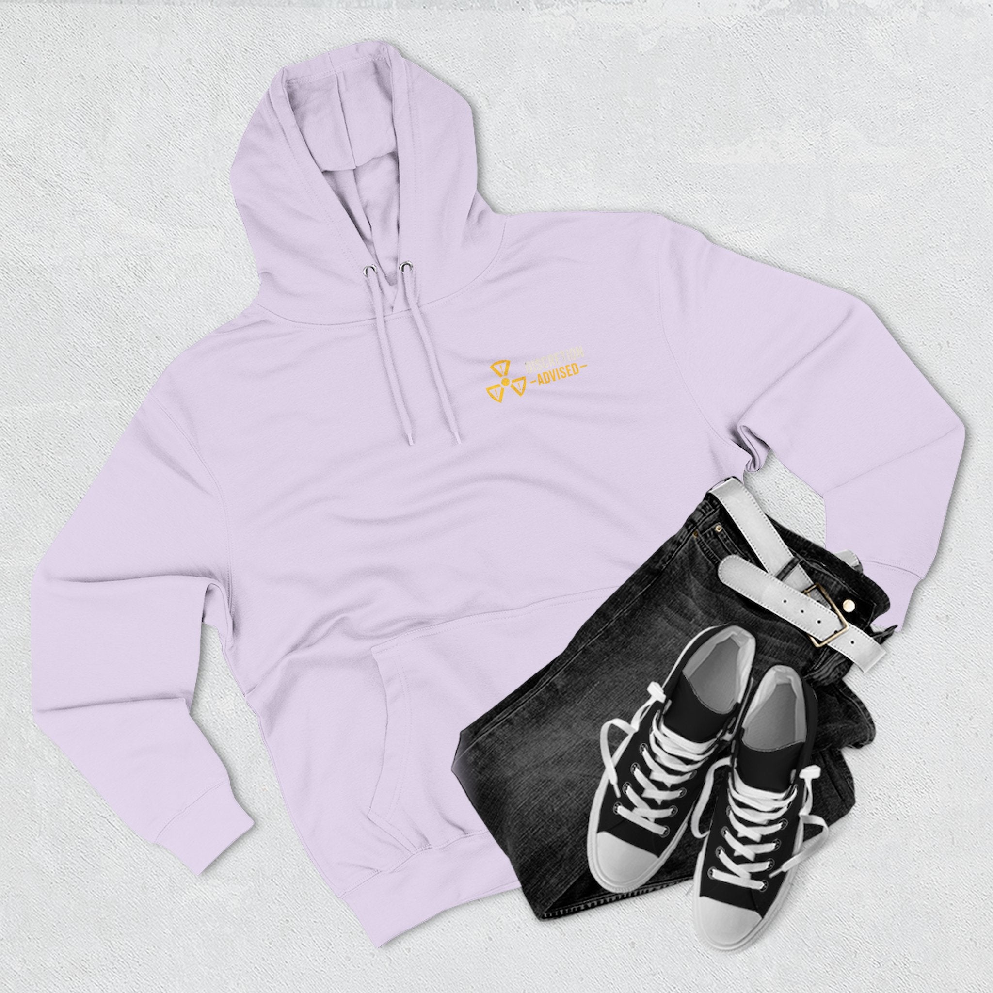 Three-Panel Fleece Hoodie — Vintage Worker vs. Rich Illustration Pullover