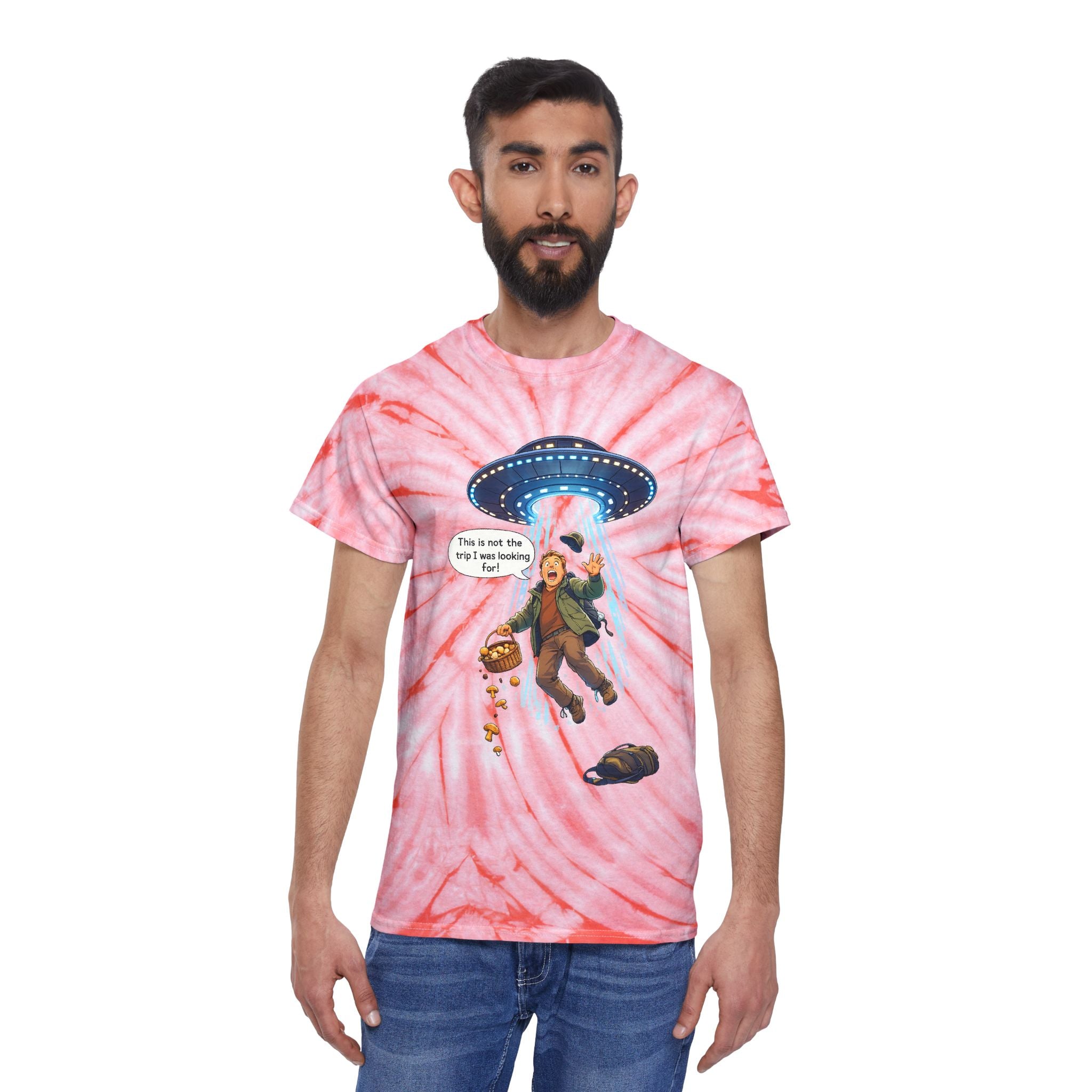 Alien Abduction Tie-Dye Tee — "This is not the trip" Graphic