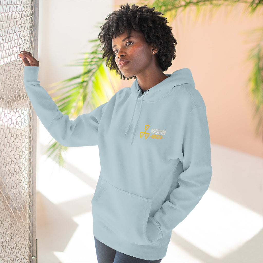 Three-Panel Fleece Hoodie — Vintage Worker vs. Rich Illustration Pullover
