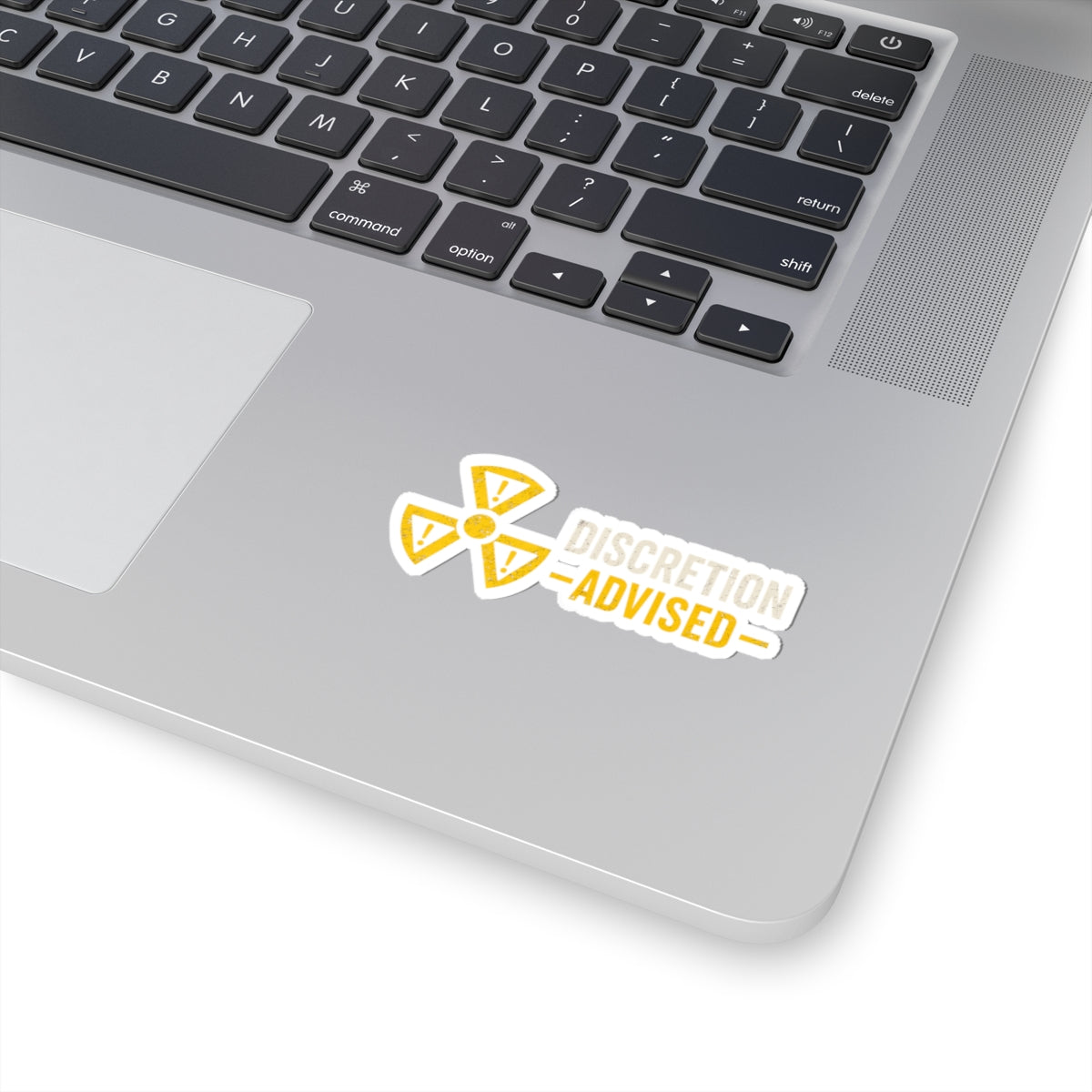 Discretion Advised - Yellow Radiation Symbol Kiss-Cut Sticker