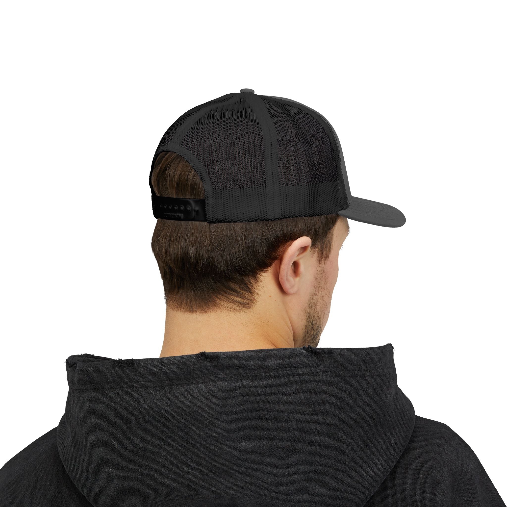 CEO of Chaos Trucker Cap — Distressed Graphic Snapback Hat for Outdoor & Streetwear