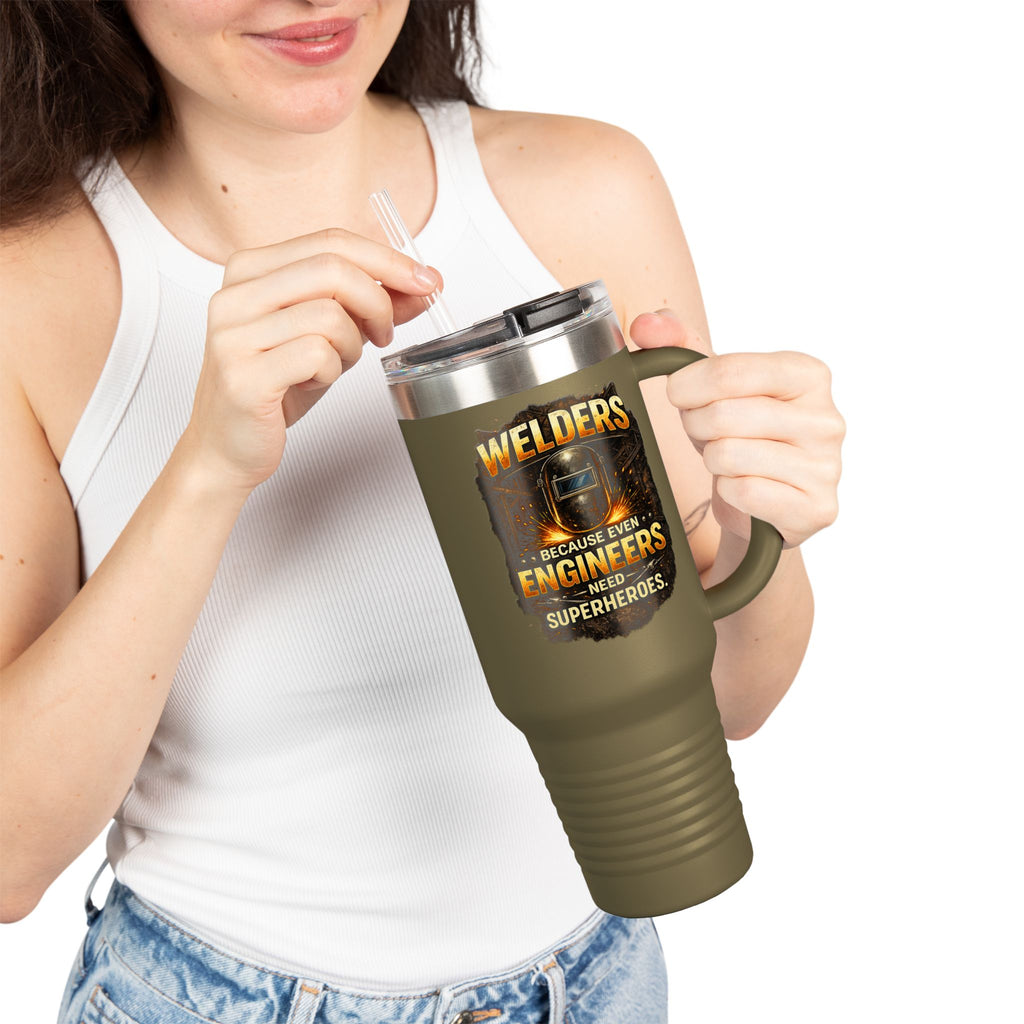 Welders 40oz Insulated Travel Mug – “Because Even Engineers Need Superheroes”