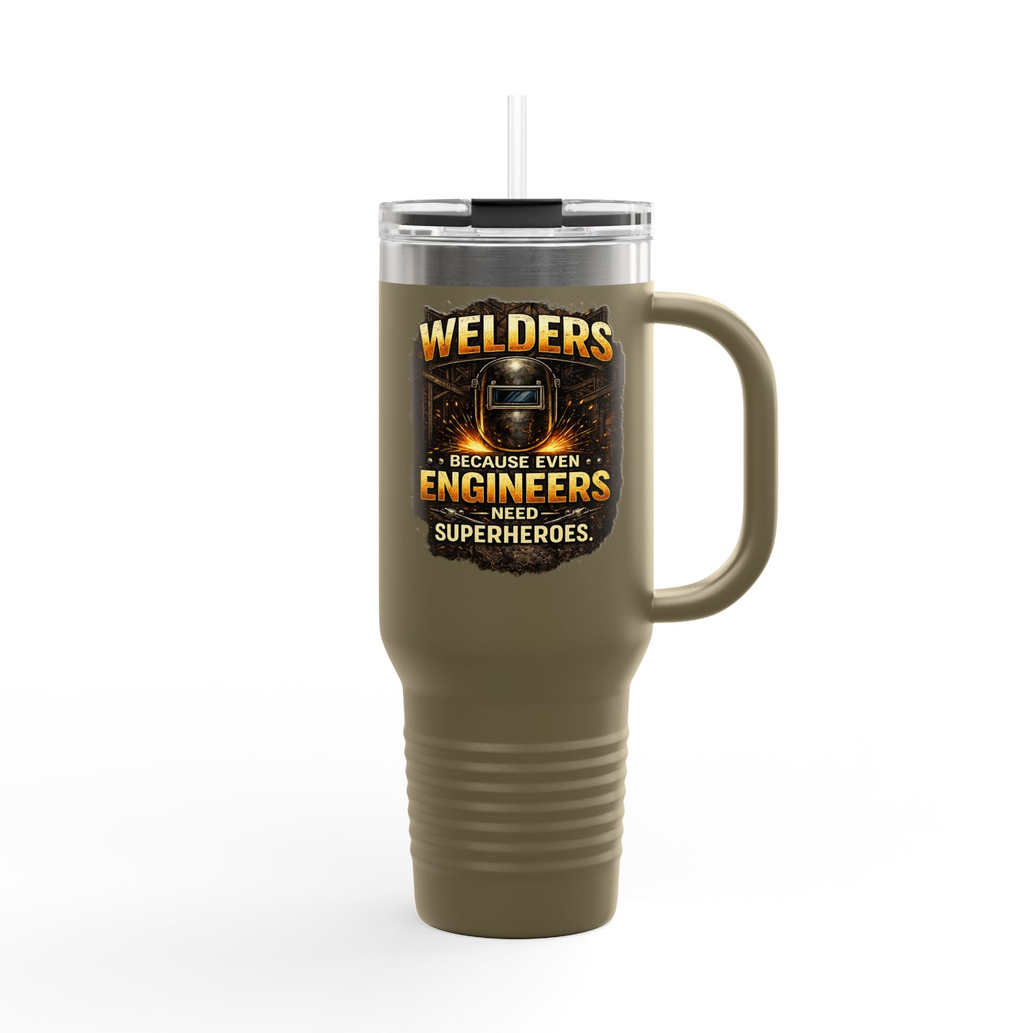 Welders 40oz Insulated Travel Mug – “Because Even Engineers Need Superheroes”