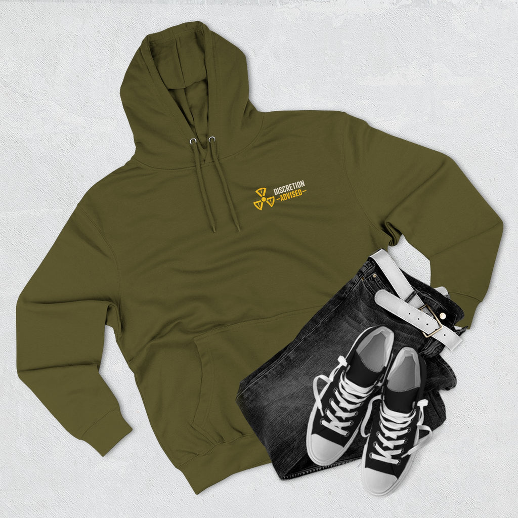 Three-Panel Fleece Hoodie — Vintage Worker vs. Rich Illustration Pullover