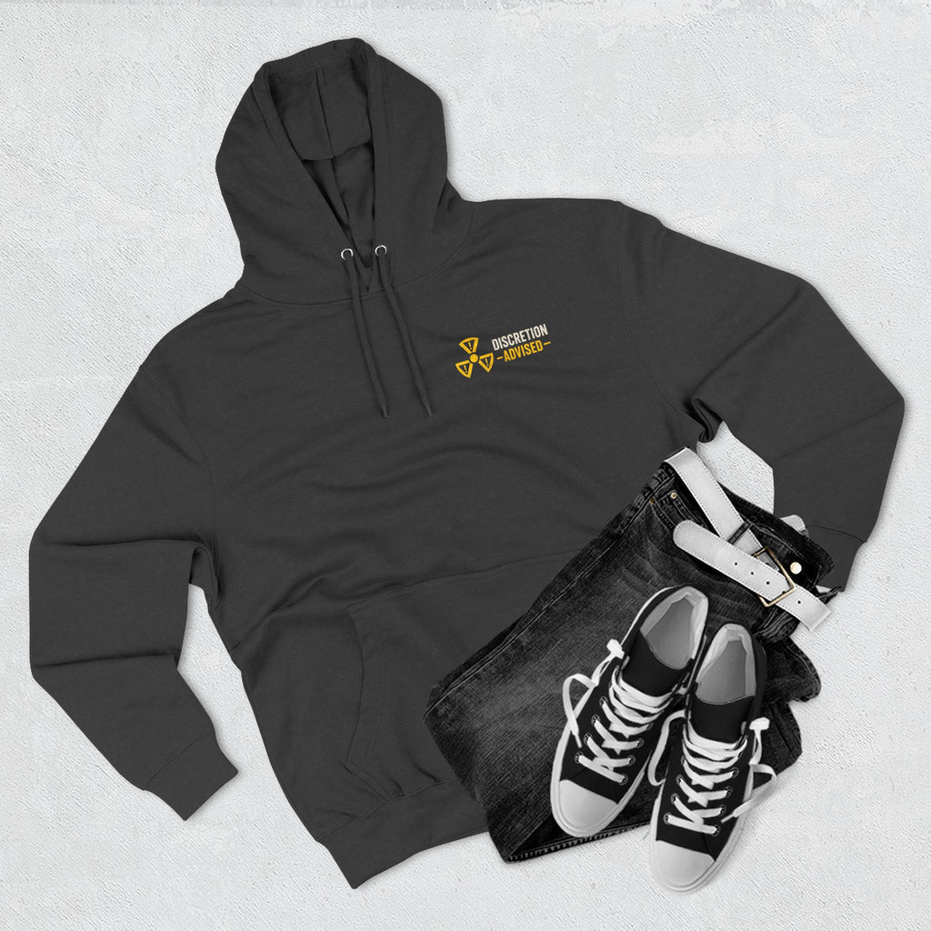 Three-Panel Fleece Hoodie — Vintage Worker vs. Rich Illustration Pullover