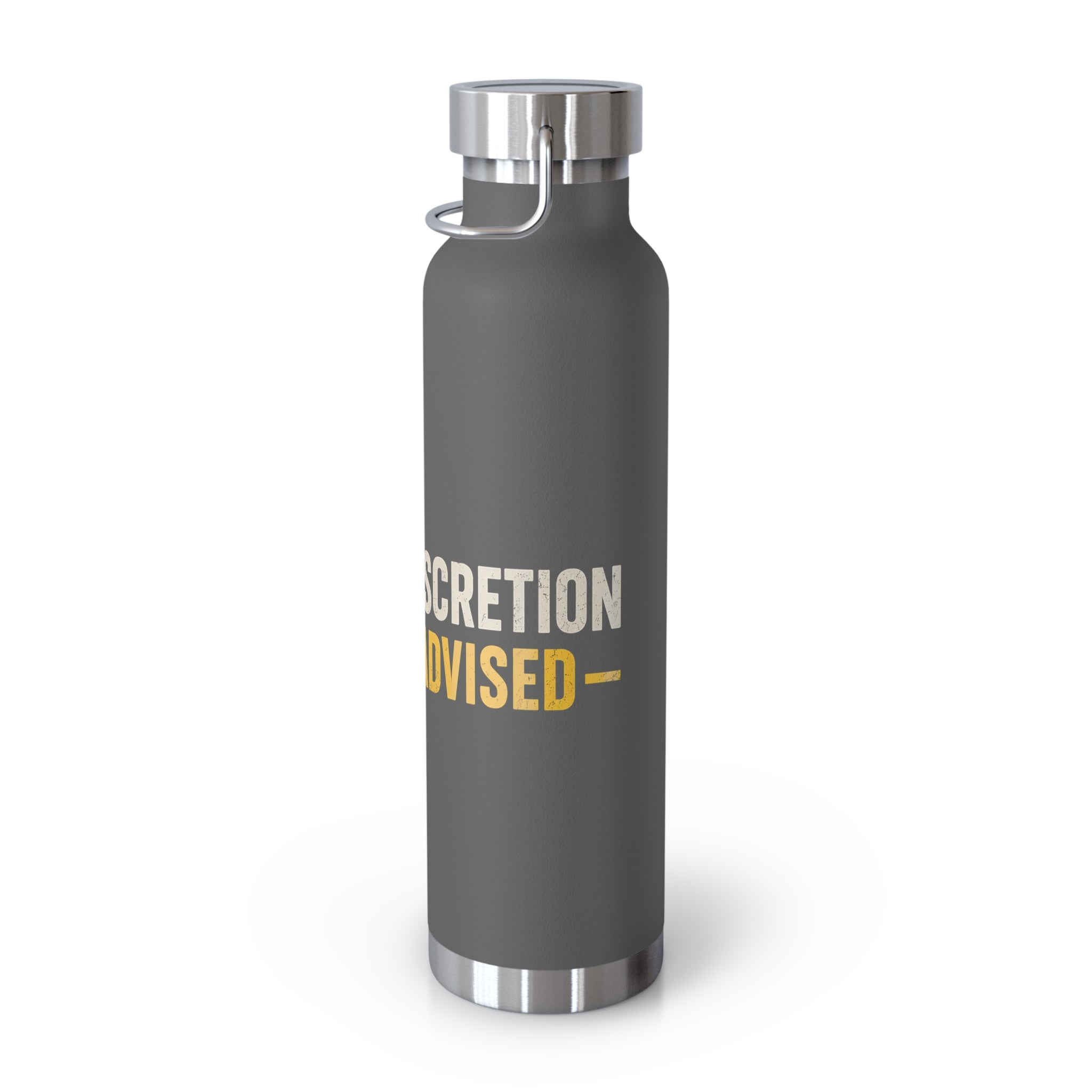 Insulated 22oz Water Bottle — 'Discretion Advised' Radiation Icon Stainless Vacuum Bottle