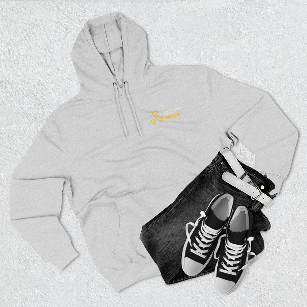 Three-Panel Fleece Hoodie — Vintage Worker vs. Rich Illustration Pullover