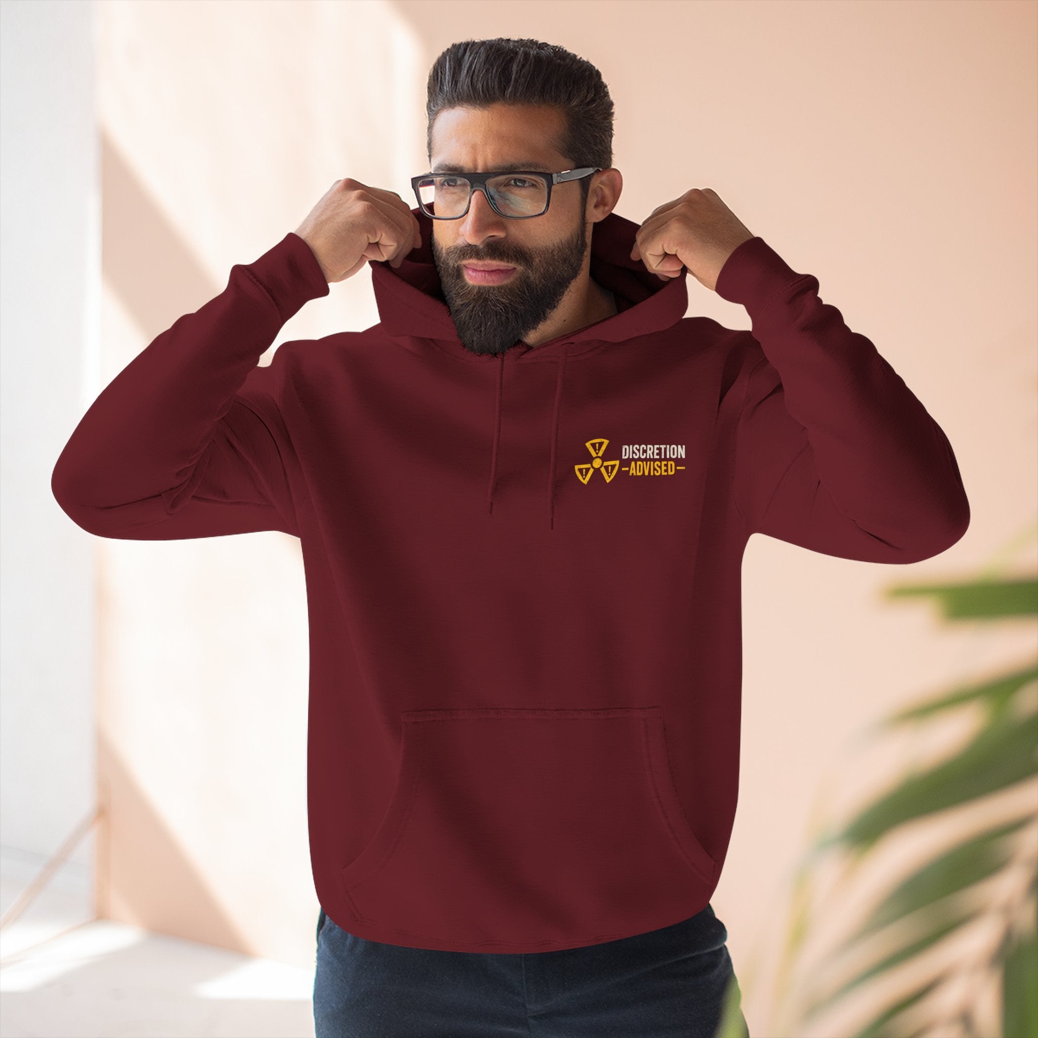 Three-Panel Fleece Hoodie — Vintage Worker vs. Rich Illustration Pullover