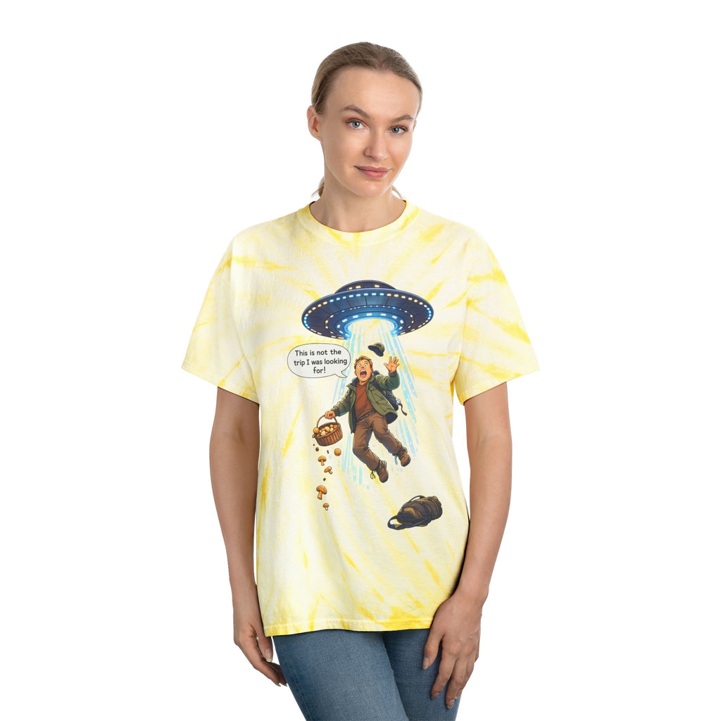 Alien Abduction Tie-Dye Tee — "This is not the trip" Graphic