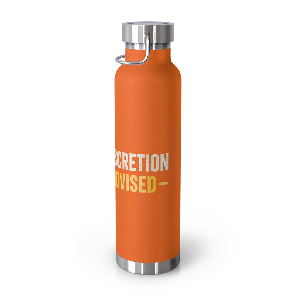 Insulated 22oz Water Bottle — 'Discretion Advised' Radiation Icon Stainless Vacuum Bottle