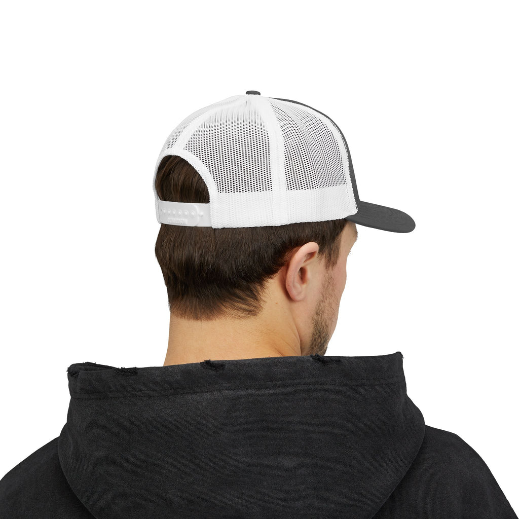 CEO of Chaos Trucker Cap — Distressed Graphic Snapback Hat for Outdoor & Streetwear