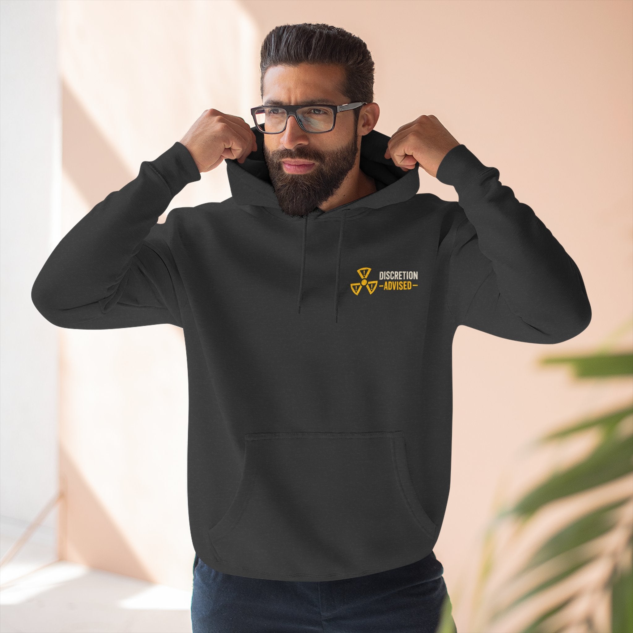 Three-Panel Fleece Hoodie — Vintage Worker vs. Rich Illustration Pullover