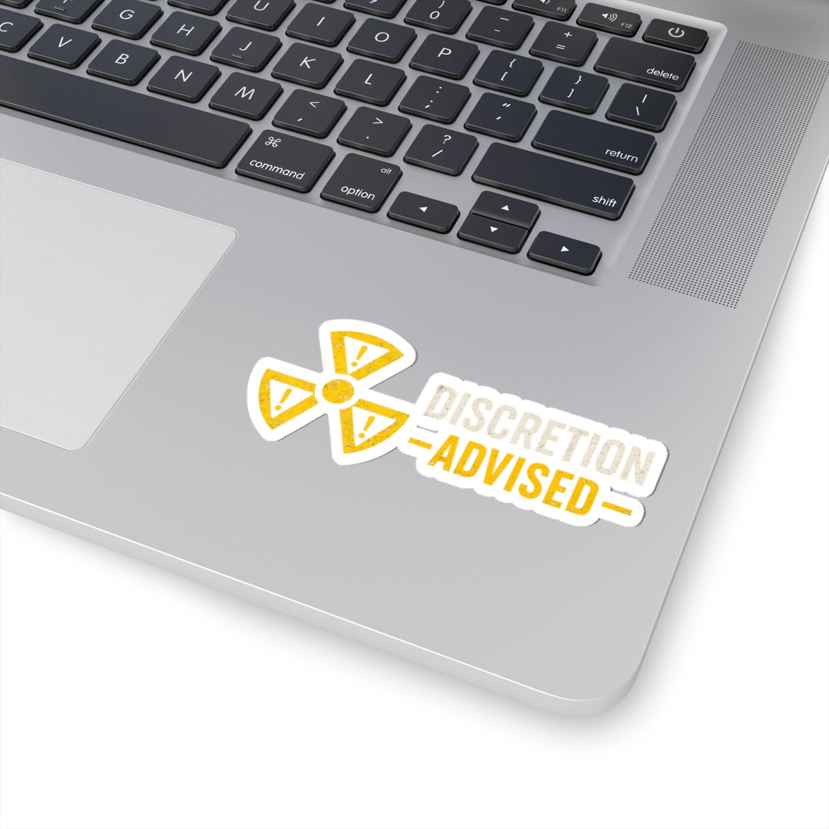Discretion Advised - Yellow Radiation Symbol Kiss-Cut Sticker